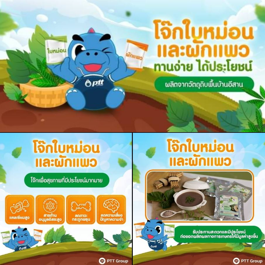 📢 จิขอแนะนำโจ๊กเพื่อสุขภาพ “โจ๊กใบหม่อนและผักแพว” 🥬