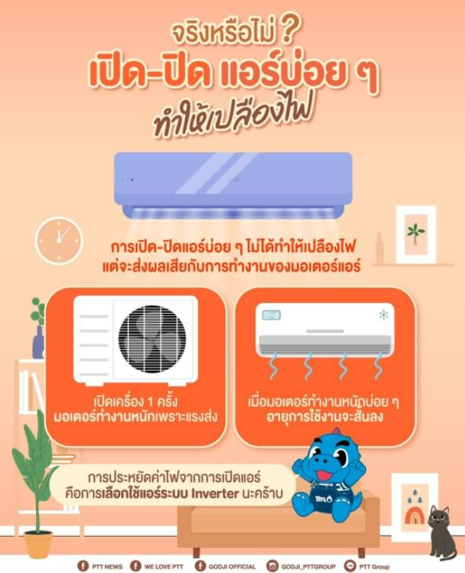 รู้หรือไม่ ? ว่าการเปิด-ปิดแอร์บ่อย ๆ  ทำให้เปลืองค่าไฟจริงหรือไม่ ?